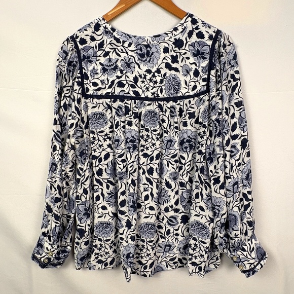 Lucky Brand Women's Boho Peasant Long Sleeve Blouse Top Sz XL Gypsy Hippie FLAW - Picture 5 of 11